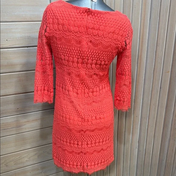 Ronni Nicole Orange Sheath Dress with Bell Sleeves - Picture 3 of 5